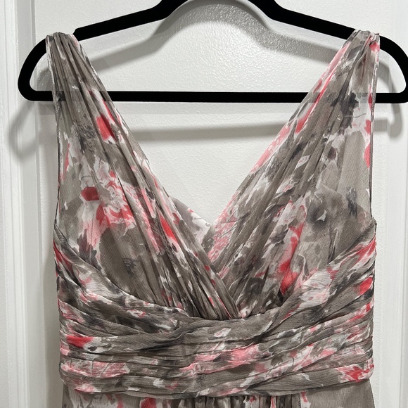 Amsale Floral Print Silk Chiffon Gown - Picture 3 of 9